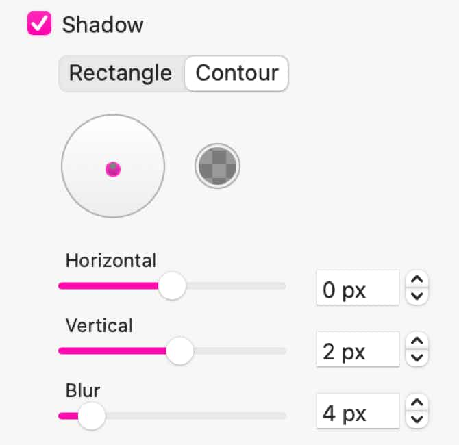 The shadow settings