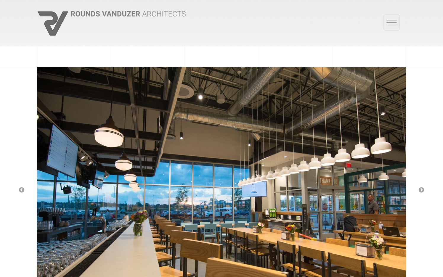 RV Architects studio website, built with Sitely.