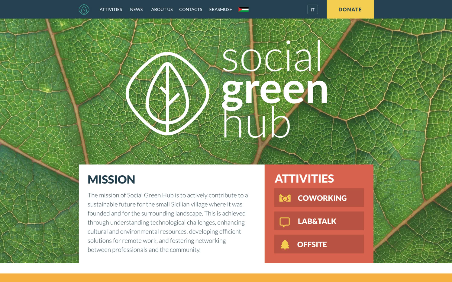 Social Green Hub website, built with Sitely.