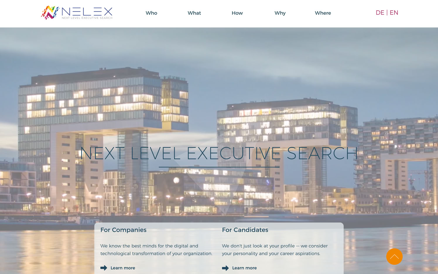 Nelex Executive Search website, built with Sitely.